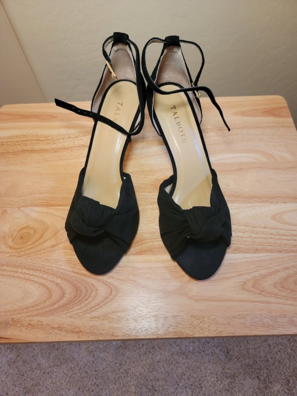 NEW! Talbots Black Suede Ankle Strap Sandals Women's Size 9M